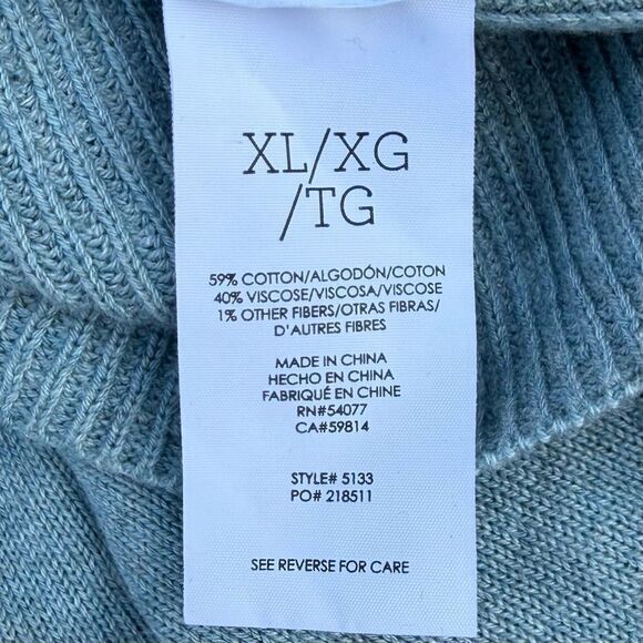 CABI 5133 Blue Swing Pullover Ribbed Knit Pullover Crewneck Sweater X-Large - Picture 6 of 8
